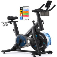 Load image into Gallery viewer, Merach Exercise Bike, Brake Pad/Magnetic Stationary Bike with Exclusive App- Black
