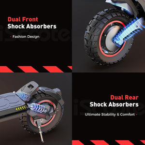Electric Scooter, 50 Miles Long Range & 38 MPH Top Speed E-Scooter, 10" Off-Road Pneumatic Tire Escooter for Adults with Turn Signals