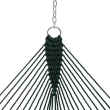 Load image into Gallery viewer, Original Pawleys Island Deluxe Green DuraCord Rope Hammock – 13 ft. x 60 in., 2-Person, 450 lb Capacity, Oak Spreader Bar, Zinc-Plated Hardware, Handcrafted in the USA
