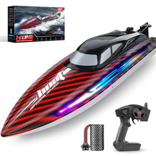 Load image into Gallery viewer, RC Boat 30KMH with 7Light Modes, Remote Control Electric Fast Speed Boat for Adults Kids 8-12 Lake Pool Water Play, Self-righting, Red
