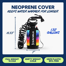 Load image into Gallery viewer, SUN NINJA Portable Shower with 7 Mode Shower Head, 1.3 Gal Camping Shower
