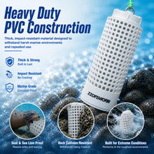 Load image into Gallery viewer, Bait Cage for Fishing, Chum Bucket &amp; Bait Barrel, PVC Fish Chum Cage with 316 Stainless Steel, Bait Bucket for Saltwater Fishing, 360° Water Flow, Indestructible with 32Feet Glow Rope (Small)
