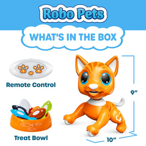 Power Your Fun Robo Pets Cat Toy for Girls and Boys - Remote Control Robot Toy Interactive Hand Motion Gestures, Smart STEM