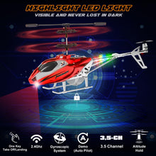 Load image into Gallery viewer, TERRAMUS Remote Control Helicopter for Kids, 2.4G Altitude Hold RC Helicopters with LED Light &amp; Gyro, Radio Controlled Aircraft Indoor Toy with 3.5 Channel High Low Speed for Boys Beginner

