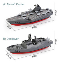 Load image into Gallery viewer, Remote Controlled Warship Battleship Destroyer Boat 10km/h 4WD 2.4G RC Boat On Water Lakes Pools Exhibits Models for Boys Kids
