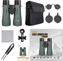 Load image into Gallery viewer, 12x50 UHD Binoculars for Adults High Powered with Upgraded Phone Adapter - Large View, Lightweight, IPX7 Waterproof, BAK4 Prism - Binoculars for Hunting Bird Watching Cruise
