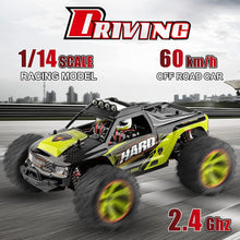 Load image into Gallery viewer, RC Cars 4WD Monster Trucks 1:14 Scale 50+ Kmh Off Road Remote Control Truck Electric Monster Climbing Vehicle Toy

