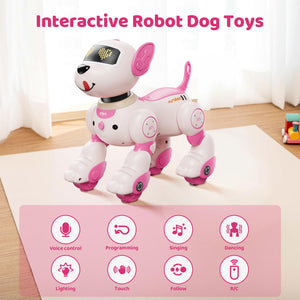 Programmable Robot Dog Toy with Voice Control for Kids, 2.4GHz Remote Control Robot Pet with Touch Sensors