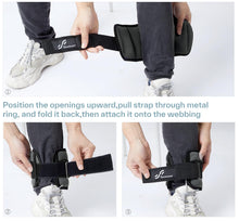 Load image into Gallery viewer, Sportneer Adjustable Ankle Weights 1 Pair 2 4 6 8 10 Lbs Leg Weight Straps -Dark Grey
