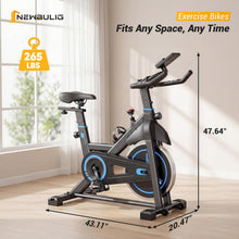 Load image into Gallery viewer, NEWBULIG Exercise Bike with APP, Stationary Bikes for Home-Black Blue

