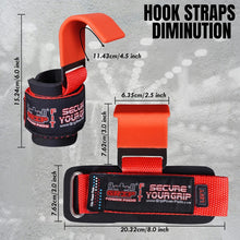 Load image into Gallery viewer, Weight Lifting Hooks Heavy Duty Lifting Wrist Straps (JET RED, WOMEN-Wrist Size Small/Medium)
