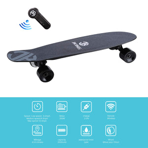 Electric Skateboard Electric Longboard with Remote Control Electric Skateboard,350W Hub-Motor,12.4 MPH Top Speed,5.2 Miles Range