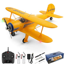 Load image into Gallery viewer, A300 4-Ch RC Plane, Beechcraft D-17 RC Airplanes with Lights, 6G/3D Brushless RC Planes with 2 Batteries, 2.4G Remote Control RC Airplanes
