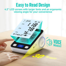 Load image into Gallery viewer, RunStar Upper Arm Blood Pressure Monitor with Wide Range Cuff (8.6'' -16.5'') for Home Use -Black
