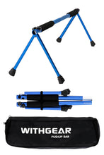 Load image into Gallery viewer, WITHGEAR Folding Push Up Bar Swan Blue | Portable &amp; Lightweight Sturdy Duralumin Metal Pushup Bar Stand w/Carry Bag | Home Workout Equipment Push Up Bars for Men and Women | Push Up Handles for Floor

