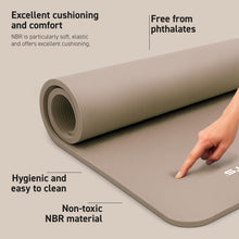 Load image into Gallery viewer, MSPORTS Thick Yoga Mat Premium Non Slip – Extra Comfortable Exercise Mat for Home Workouts, Pilates, Stretching &amp; Gym – Cushioned NBR Foam, Yoga Mat with Strap, for Women &amp; Men (Beige, 74. 5 x 32 x 0.6 in)
