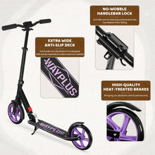Load image into Gallery viewer, Kick Scooter for Ages 6+,Kid, Teens &amp; Adults. Max Load 240 LBS. Foldable, Lightweight, 8IN Big Wheels for Kids, Teen and Adults
