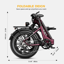 Load image into Gallery viewer, Electric Bike for Adults, Foldable 1400W Peak Motor Ebike, 20&quot; x 4.0&quot; Fat Tire Step-Thru Electric Bicycle
