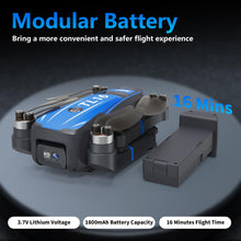 Load image into Gallery viewer, Brushless Motor Drone with 1080P Camera, FPV Drone for Adults, Optical Flow Positioning Headless Mode 90° Motorized Adjustable Lens, Blue
