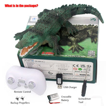 Load image into Gallery viewer, Realistic RC Crocodile Remote Control Fish Boat Electric Animal Water Toy for Swimming Pool Lake Kids Birthday (Green)
