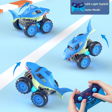 Load image into Gallery viewer, Fast Direct Charging Remote Control Car, Rechargeable Amphibious RC Cars with 2.4Ghz 4WD All Terrain Waterproof RC Shark Monster
