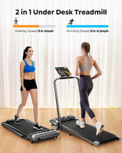Load image into Gallery viewer, Acezoe Walking Pad Treadmill with Incline and Handle Bar - Black White
