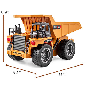 9CH Alloy RC Dump Truck 1/18, 4WD Hauler Construction Vehicle Model, Metal Cabin, 2.4Ghz Radio Control Mine Tractor
