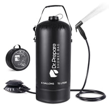 Load image into Gallery viewer, DR.PREPARE Portable Shower for Camping, 4 Gallons Camping Shower Bag, Portable Outdoor Shower with Pump for Hiking, Climbing, Pet Cleaning, Car Washing, Beach &amp; Emergency
