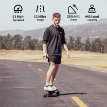 Load image into Gallery viewer, 180Wh Electric Skateboard with Remote, Top Speed of 23 Mph, Quick-Swap Battery, 440 LBS Max Load, IP55 Waterproof
