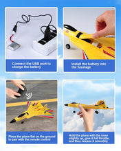 Load image into Gallery viewer, Remote Control Jet with Gyro &amp; LED Lights, 2 Rechargeable Batteries, 2.4GHz RC Glider Toy
