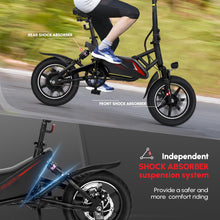 Load image into Gallery viewer, Electric Bike for Adults,14&quot; Folding Electric Bicycle 350W 36V 6AH Battery w/Dul Shock Absorber, Foldable Commuter City Ebike
