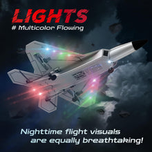 Load image into Gallery viewer, CKYSCHN F22 Remote Control Airplane - 4 Channel Fighter RC Plane for Beginners Adult with Lights, 2.4GHz 6-axis Gyro Stabilizer RTF RC Aircraft with 2 Batteries
