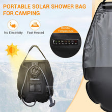 Load image into Gallery viewer, KingCamp Solar Shower Bag, Leak-Proof Design Camping Bag with Thermometer, Removable Hose &amp; Switchable Shower Head, 5 gallon/20L
