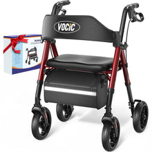 Load image into Gallery viewer, VOCIC Walkers for Seniors, Z21 Rollator Walker with Seat Supports 350lb, 8" Big Wheels for All Terrain, Ergonomic Arc Seat &amp; 6" Ultra Backrest Foldable Walker, Dual Height Adjustment, Lightweight 2025
