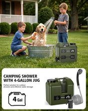Load image into Gallery viewer, Widitn Portable Camping Shower with Water Jug 4-Gal Jug Powerful Spray
