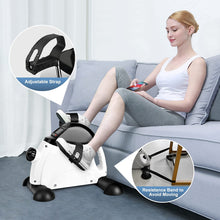 Load image into Gallery viewer, Under Desk Bike Pedal Exerciser Portable Home Exercise Bike - Black and White
