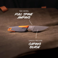 Load image into Gallery viewer, OUTDOOR EDGE VANTEX 4-Piece Roll Pack Hunting Knife Set - Includes Drop-Point, Boning, Caping Knives &amp; Sharpener - Great Elk and Deer Field Dressing Processing Kit for Hunters
