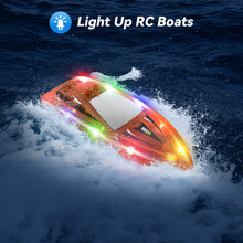 Load image into Gallery viewer, 2Pack LED Light RC Boat Remote Control Pool Water Toys for Kids Ages 8-12 Adults Lakes Bathtub Toy with Whole Body Waterproof
