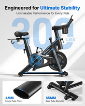 Load image into Gallery viewer, Merach Exercise Bike, Brake Pad/Magnetic Stationary Bike with Exclusive App- Black
