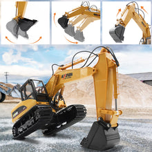 Load image into Gallery viewer, Remote Control Excavator RC Construction Vehicles 15 Channel 2.4G Full Function Digger Toys with Metal Shovel Sound and Lights
