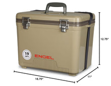Load image into Gallery viewer, Engel UC19 19qt Leak-Proof, Air Tight, Drybox Cooler and Small Hard Shell Lunchbox for Men and Women in Tan
