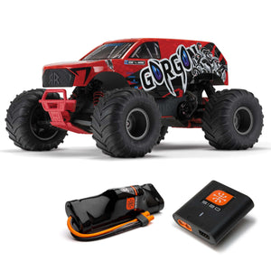 RC Truck Gorgon 2 Wheel Drive MT 1/10 RTR (Ready-to-Run Battery and Charger Included) Smart 3300 7C S120 USB Red ARA3230ST2