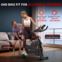 Load image into Gallery viewer, Exercise Bike, Wenoker Magnetic Resistance Stationary Bike for Home [Black Red]
