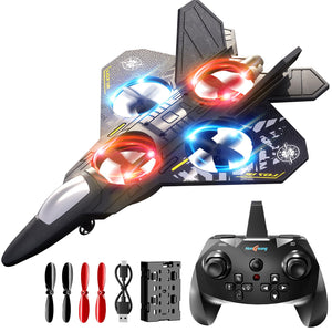 Foam Remote Control Airplanes RC Planes for Kids Adults 4-8, Remote Control Planes Fighter Jet with Light, 360° Flip Fighter Jet Toy