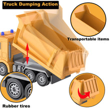 Load image into Gallery viewer, Remote Control Construction Vehicle Toy, 6 Channel RC Dump Truck with 2 Rechargeable Batteries, 1/24 Scale
