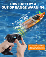 Load image into Gallery viewer, Remote Control Boat for Kids Adults: 2Pack RC Boat with LED Lights for Pools Lakes, 2.4Ghz, 50-100Mins Long Playtime, Rechargeable Batteries
