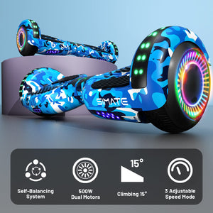 Hoverboard with Seat Attachment Combo, 6.5" Self Balancing Hover Board with Bluetooth Speakers and LED Lights (Include Go-Kart)