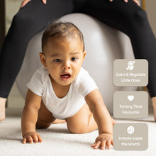 Load image into Gallery viewer, BABYGO Birthing Ball - Pregnancy Yoga Labor &amp; Exercise Ball &amp; Book Set Trimester Targeting - (Oatmeal, 65cm - Manual)
