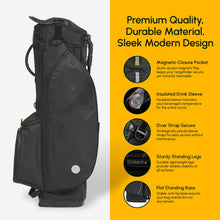 Load image into Gallery viewer, 5-Way Linkslite Waterproof Lightweight Golf Stand Bag (Smokey Onyx)
