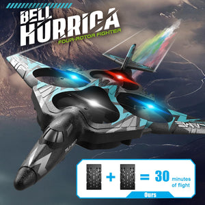 RC Plane 4 Channel, Remote Control Airplane Fighter with 3 Modes, Stunt Roll, Cool Light, Two Batteries, F-22 RC Plane Ready to Fly